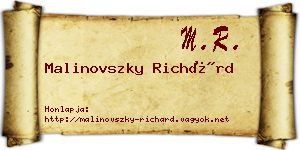 Malinovszky Richárd névjegykártya